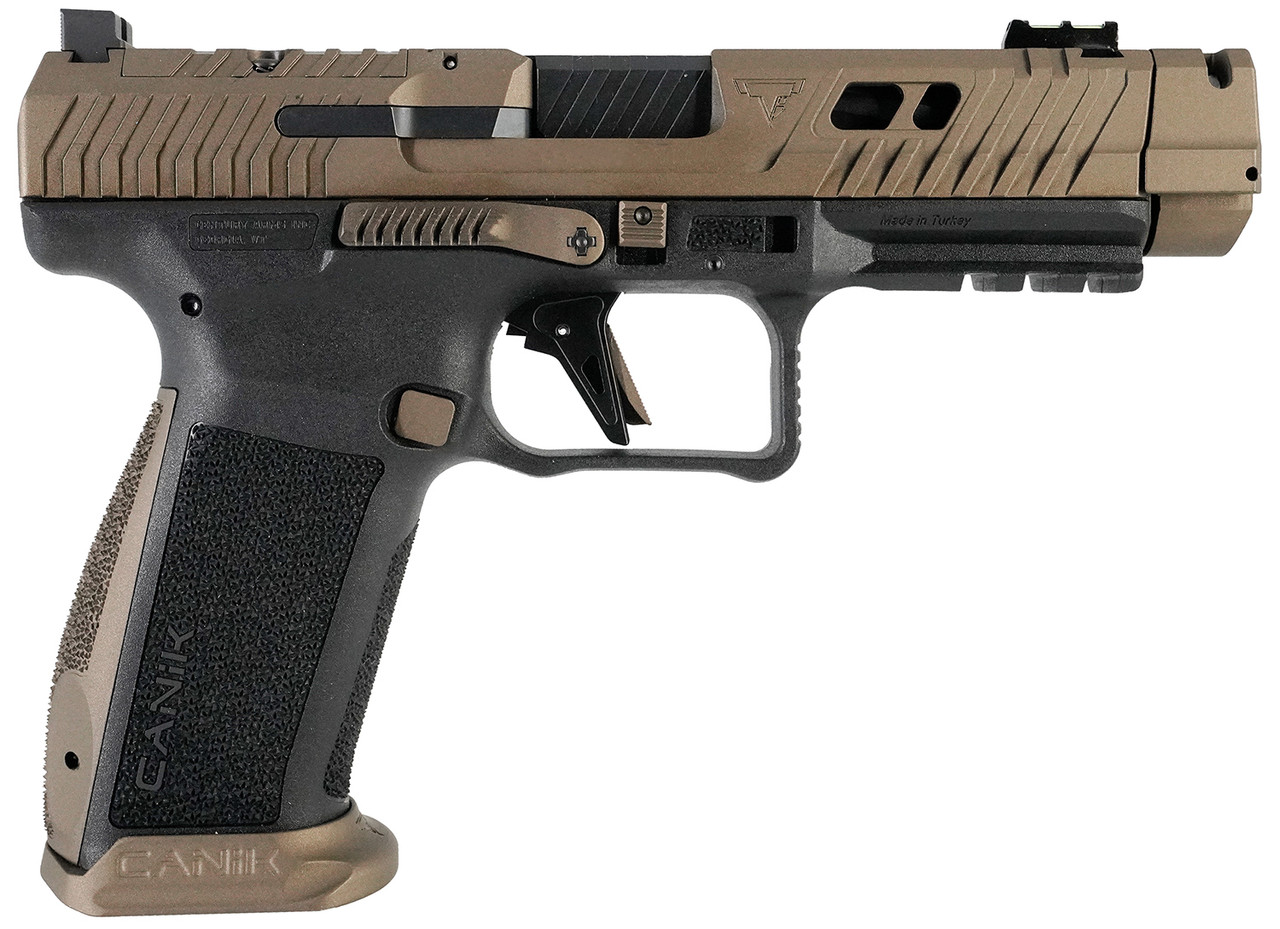 Canik TTI Combat 9mm, 4.6″ Ported Barrel, Burnt Bronze Cerakote, Optic Ready, 18rd Canik
