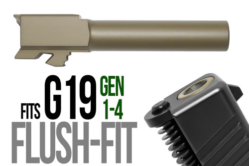 Fits Glock 19 9mm Match Straight Fluted Barrel in Dark Earth
