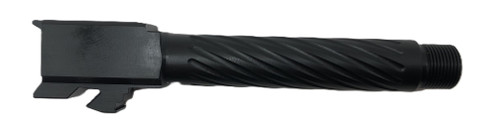 Fits Glock 19 9mm Match Thin Spiral Fluted Barrel in Black
