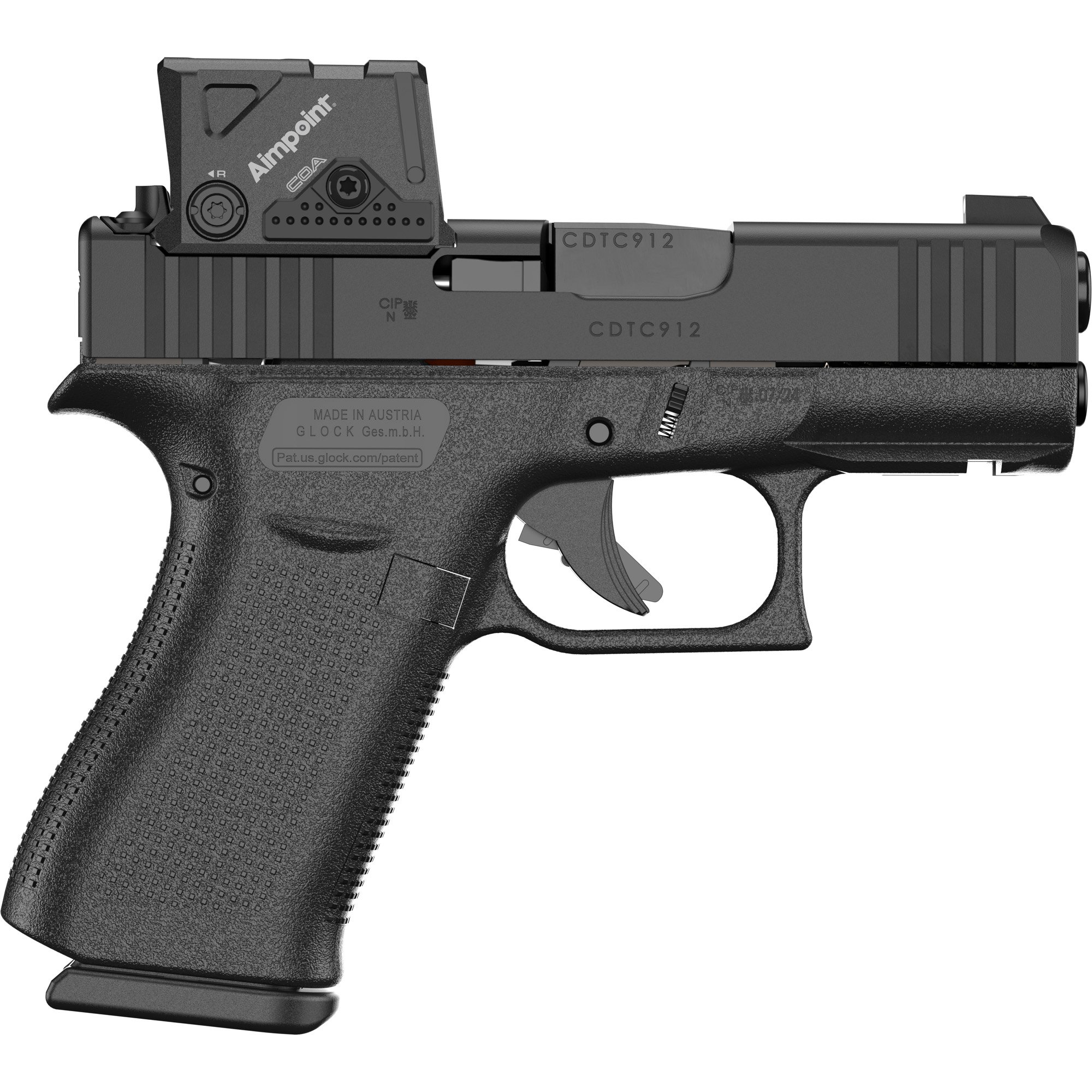 GLOCK G43X A-CUT 9MM LUGER (9×19 PARA) SEMI AUTO HANDGUNS
