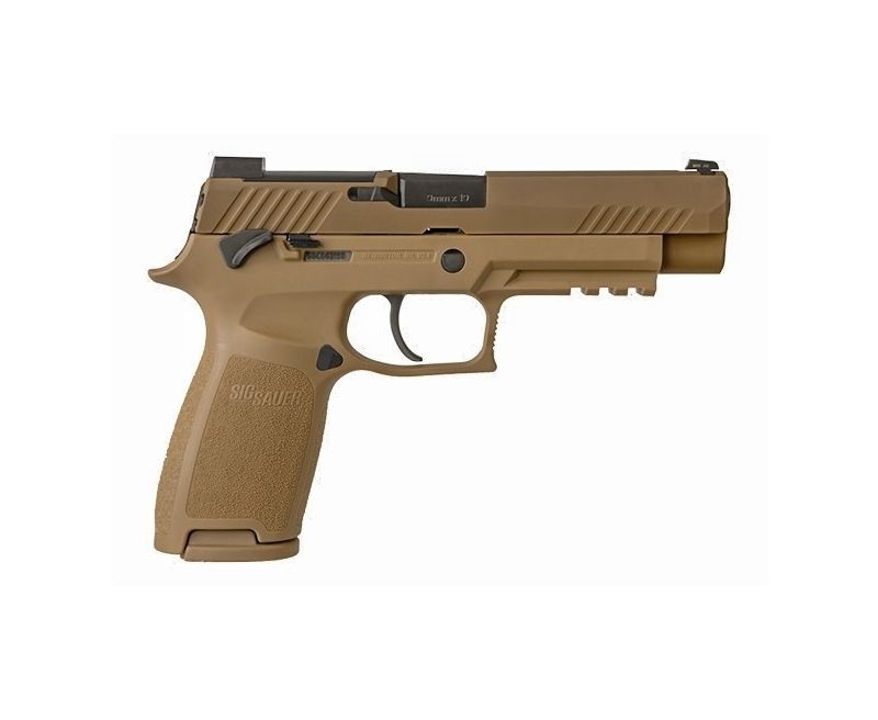 SIG SAUER P320 M17 9MM 4.7″ BARREL COYOTE TAN SIGLITE NIGHT SIGHTS MANUEL SAFETY OR AND 3 MAGAZINES