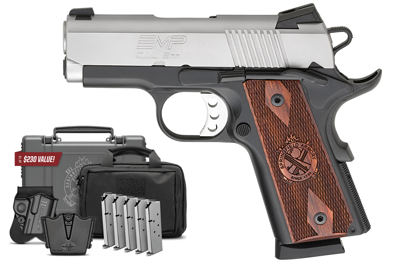 Springfield 1911 Emp 9MM BI Tone Pistol With Instant Gear UP Package