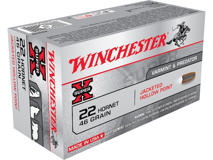 Winchester Super X 22 Hornet Ammo 46 Grain Jacketed Hollow Point 200 Rounds